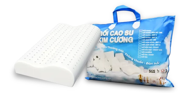 Gối Cao Su Lượn Sóng Kim Cương